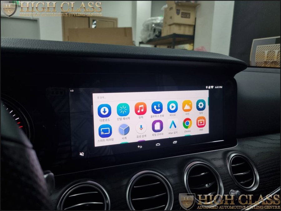 벤츠 E클래스 W213 순정 어라운드뷰와 안드로이드 셋탑 네비