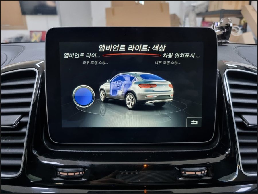 벤츠 GLE W166 12색 확장 엠비언트, 핸들열선