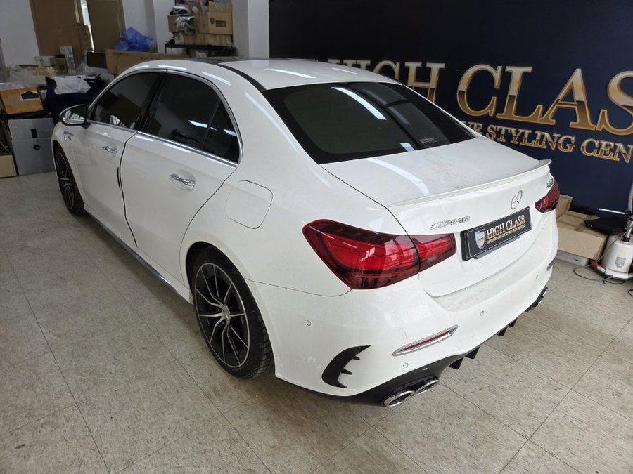 벤츠 A클래스 AMG 듀얼 머플러 팁 바디킷, 도어 라인 센터 콘솔 하단 엠비언트