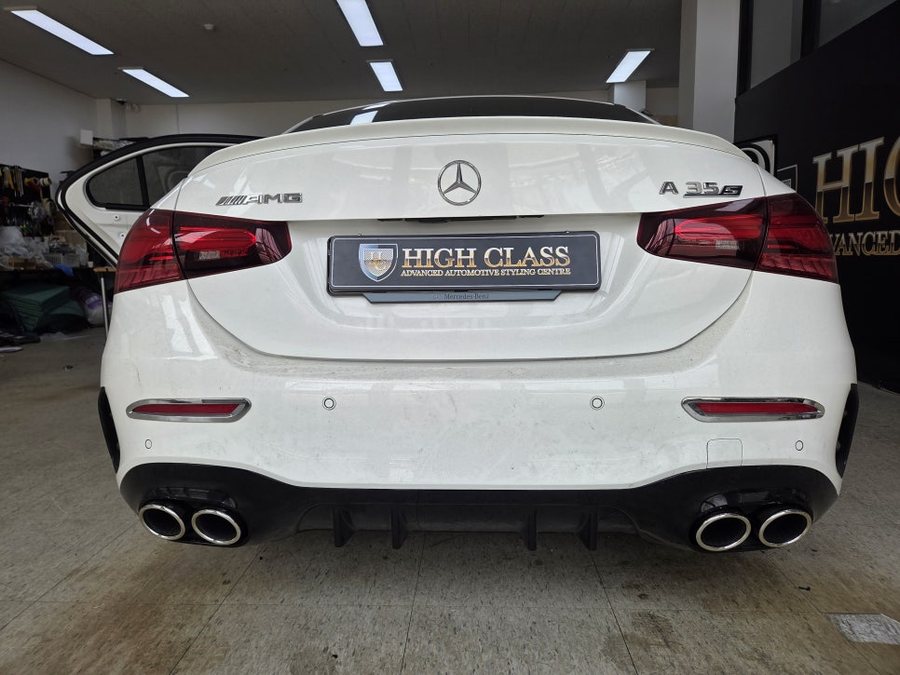 벤츠 A클래스 AMG 듀얼 머플러 팁 바디킷, 도어 라인 센터 콘솔 하단 엠비언트