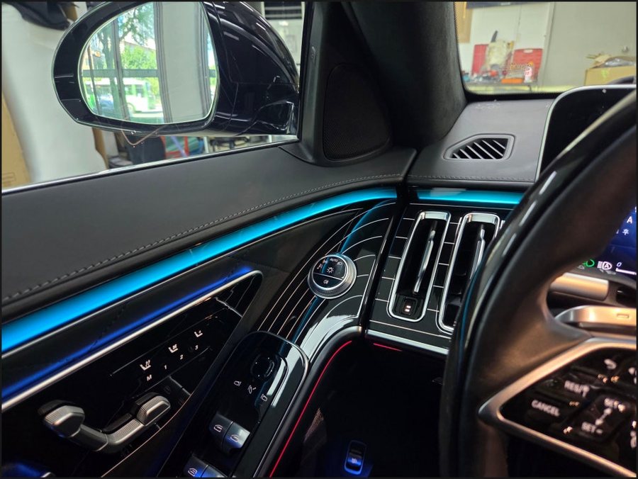 벤츠 W223 피아노트림 풀세트 + 등받이 시공, S클래스 S580